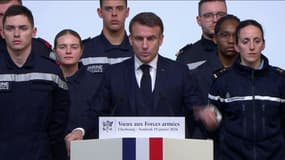 JO 2024: Emmanuel Macron se félicite que 15.000 militaires soient engagés "dans des missions adaptées aux armées"