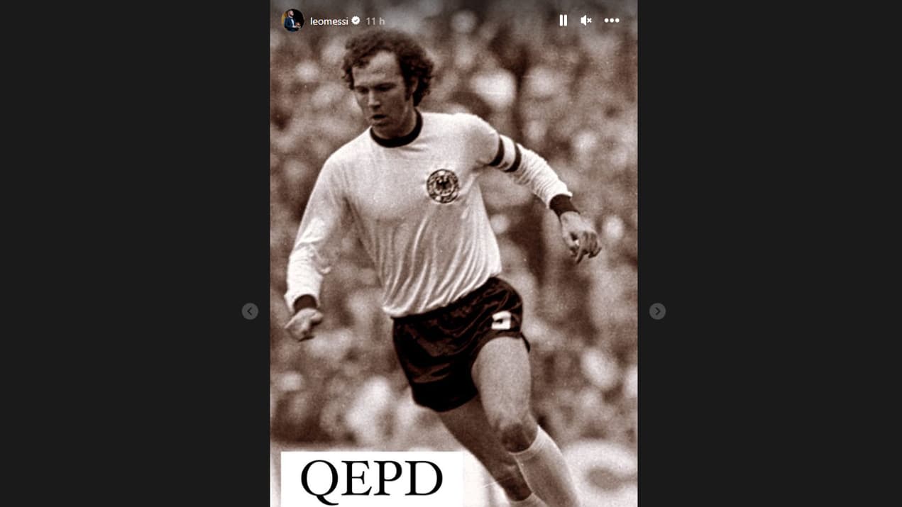 L'hommage de Lionel Messi à Franz Beckenbauer sur Instagram L'hommage de Lionel Messi à Franz Beckenbauer sur Instagram