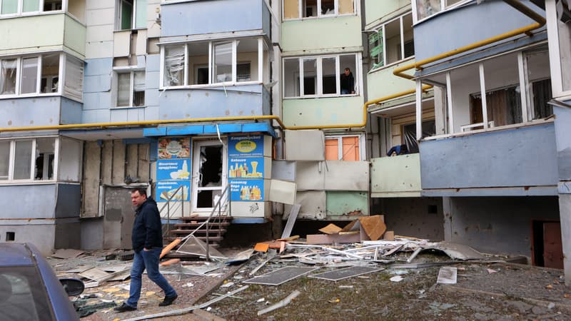 Un quartier de Belgorod touché par un bombardement, le 22 mars 2024 (illustration)