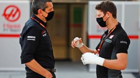 Guenther Steiner et Romain Grosjean