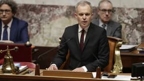 Le président de l'Assemblée nationale François de Rugy, le 3 avril 2018 lors d'une session de questions au gouvernement à l'Assemblée à Paris. 