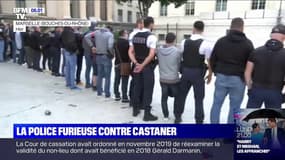 Des policiers jettent leurs menottes à terre pour exprimer leur colère contre Christophe Castaner