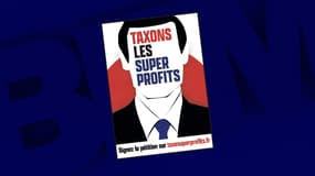 Un tract de la Nupes promeut une pétition appelant à taxer les entreprises réalisant de super-profits, mis en ligne le 26 août 2022