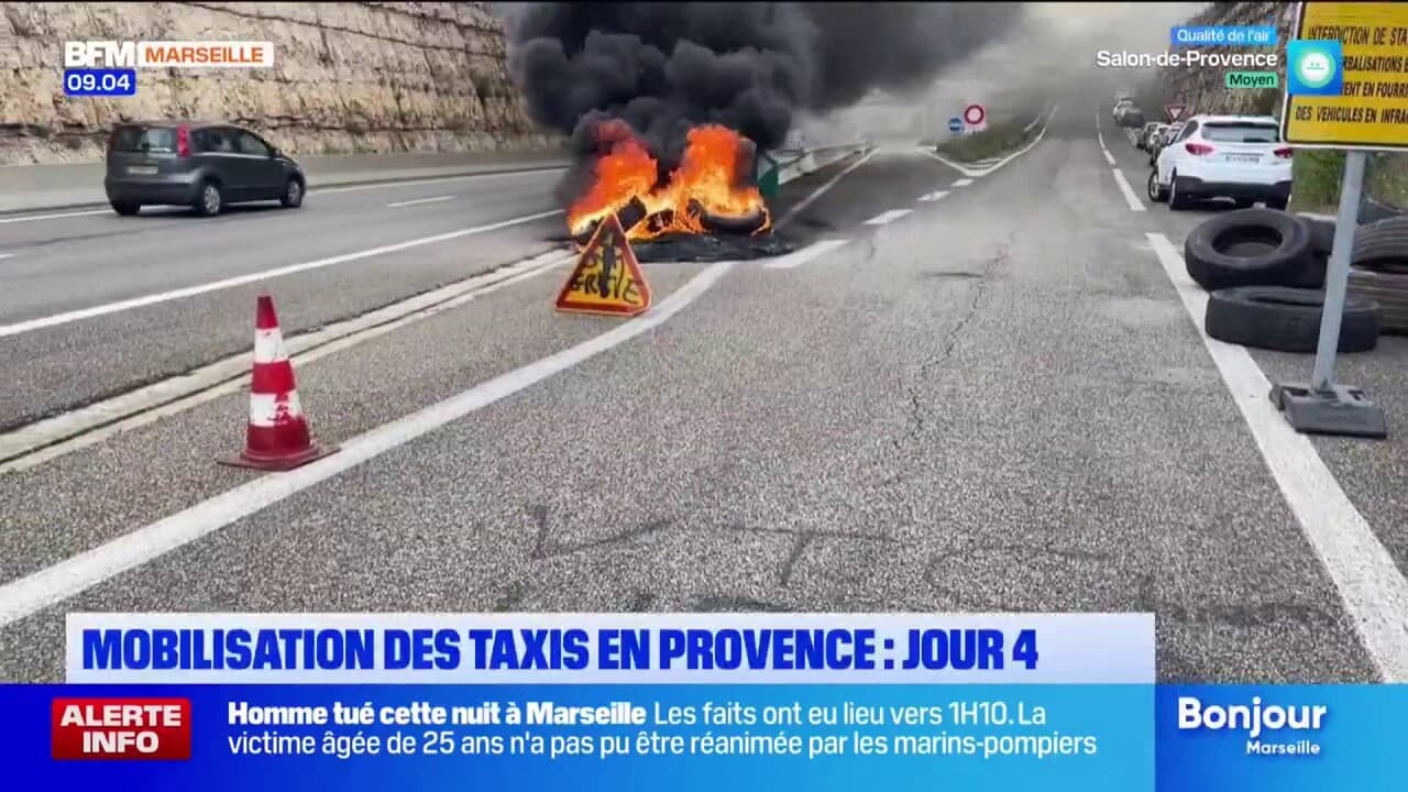 Mobilisation des taxis en provence : jour 4