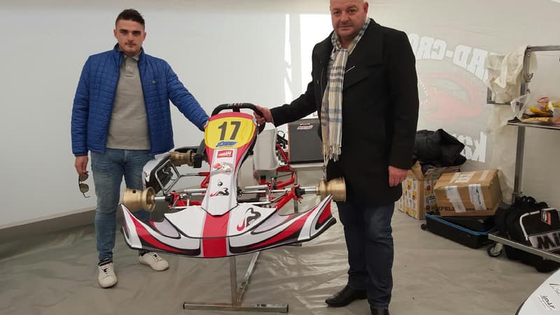 Tom et Philippe Bianchi avec un châssis "JB"