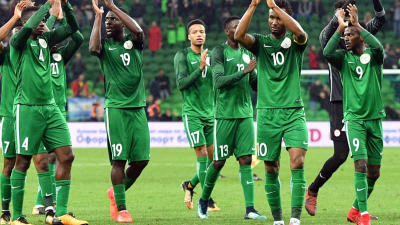 Les joueurs du Nigeria après la victoire contre l'Argentine (2-4, le 14 novembre)