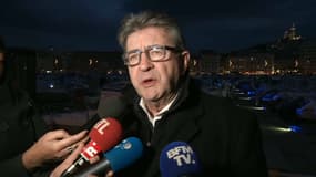 Jean-Luc Mélenchon, leader de La France insoumise, à Marseille après la manifestation du 5 décembre 2019