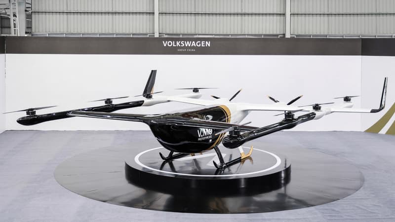 Le prototype de taxi volant à décollage vertical présenté par la division chinoise de Volkswagen.