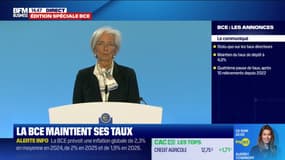 La BCE maintient ses taux 