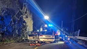Un accident de la circulation à Utelle (Alpes-Maritimes)