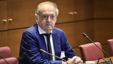 Noël Le Graët lors de son passage devant une commission d'enquête parlementaire, le 7 novembre 2023