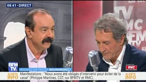 Philippe Martinez face à Jean-Jacques Bourdin en direct