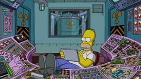 Homer Simpson à la centrale nucléaire de Springfield.