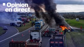 Un blocage d'agriculteurs sur la N7 à Saint Pierre Le Moutier, le 17 décembre 2025