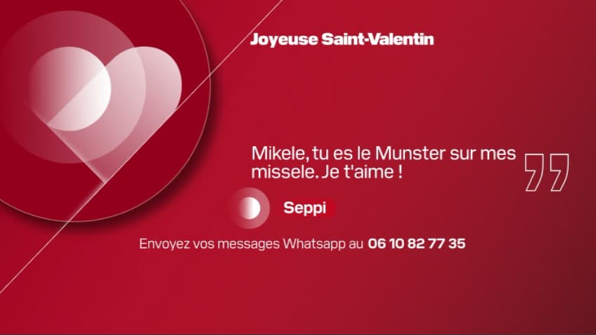 Message de Saint-Valentin, BFM Alsace.
