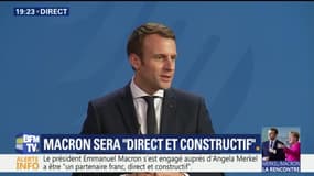 Macron accueilli chaleureusement à Berlin: "Ça me touche beaucoup"
