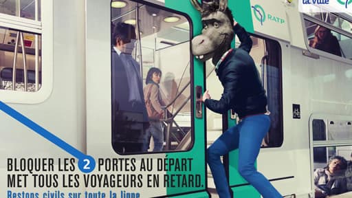 L'une des six affiches de la campagne de la RATP.