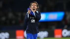 Antoine Griezmann avant le coup d'envoi du match de Ligue des nations face à l'Italie, le 6 septembre 2024, au Parc des Princes.