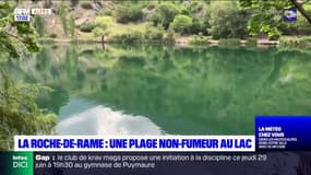 Hautes-Alpes: une plage non-fumeur au lac de La Roche-de-Rame