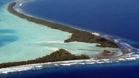 L'atoll de Funafuti dans le sud de l'Océan pacifique, ici en 2004.