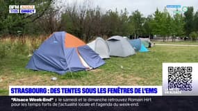 Strasbourg: des sans-abris vivent sous des tentes devant l'Eurométropole 