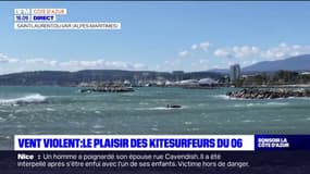 Vents violents: le plaisir des kitesurfeurs des Alpes-Maritimes