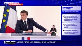 Emmanuel Macron annonce la mise en place d'un "congé de naissance" pour remplacer le congé parental actuel, qui permettra aux deux parents "d'être auprès de leur enfant pendant six mois s'ils le souhaitent"