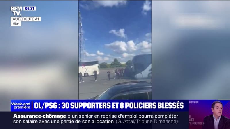 Football: 30 supporters et 8 policiers blessés dans de violents affrontements en marge de la finale de la Coupe de France entre le PSG et l'OL
