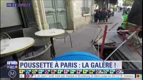 En poussette à Paris, la galère sur les trottoirs