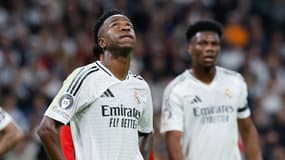 Vinicius Jr et plusieurs joueurs du Real Madrid lors de la défaite contre l'AC Milan en Ligue des champions, le 5 novembre 2024