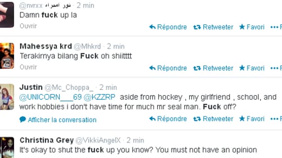 Fuck, un mot qui revient -très- souvent dans les tweets. Fuck, un mot qui revient -très- souvent dans les tweets.