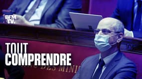 Le ministre de l'Education Jean-Michel Blanquer, le 1er avril 2021 à Paris