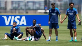 Les joueurs du PSG à l'entraînement le 14 juin 2025