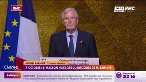 7-octobre: "Nous ne laisserons rien passer face à l'antisémitisme" affirme Michel Barnier 