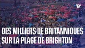 Avec les fortes chaleurs, des milliers de Britanniques se ruent sur la plage de Brighton