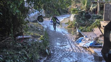 Une route près de la maison ou neuf membres de la même famille ont été retrouvés morts, à Casteldaccia en Sicile.