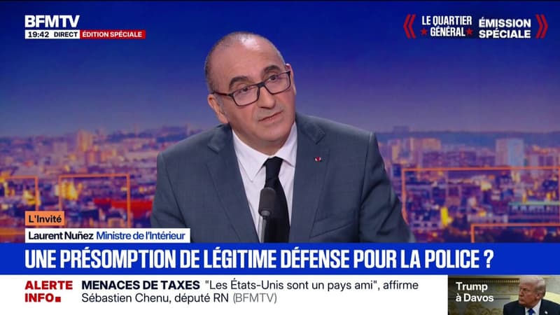 Laurent Nuñez indique que "le gouvernement sera favorable" à la proposition de loi pour une présomption de légitime défense pour les forces de l'ordre