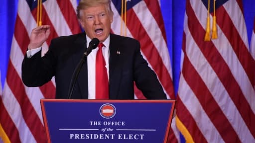 Donald Trump lors d'une conférence de presse, à la Trump Tower, le 11 janvier 2017.