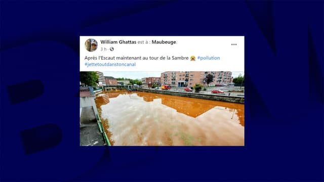 La Sambre a pris "une couleur rouille" en raison d'un pollution d'origine indéterminée.