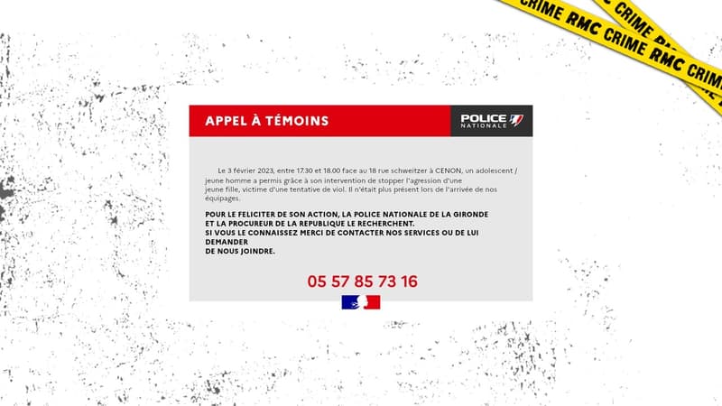 L'appel à témoins lancé par la police bordelaise