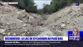 Sécheresse: le niveau du lac de Saint-Cassien au plus bas