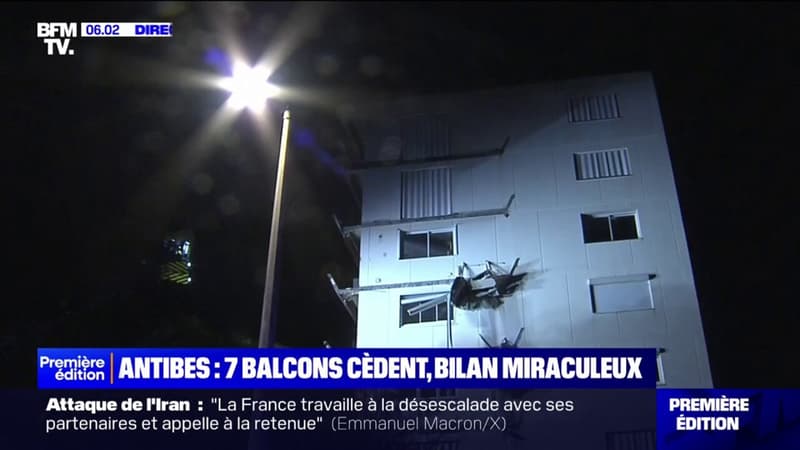 Antibes: sept balcons d'un immeuble s'effondrent et ne font miraculeusement aucun blessé