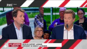 #GrandOral - Échange tendu entre Nicolas @dupontaignan et @LanxadeT sur la privatisation d'#ADP ! #GGRMC 