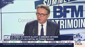 Sommet BFM Patrimoine: Le fonds activiste Elliott a annoncé détenir plus de 2,5% du capital de Pernod Richard - 13/12