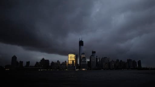 L'île de Manhattan, lors du passage de l'ouragan Sandy.