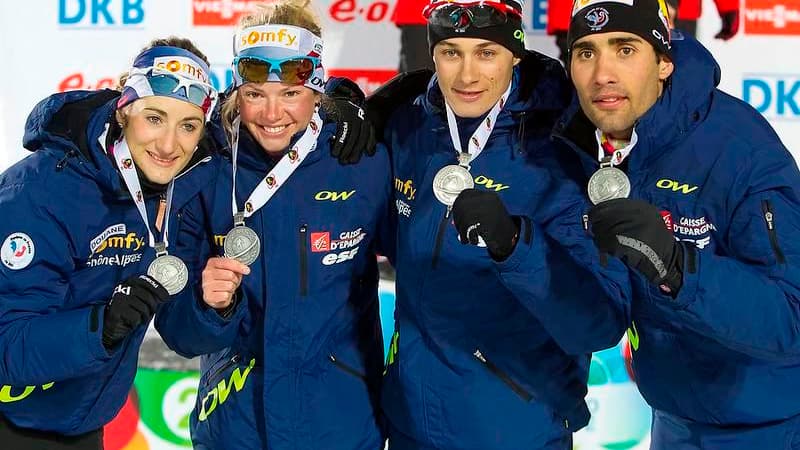 Marie-Laure Brunet, Marie Dorin-Habert, Alexis Bœuf et Martin Fourcade