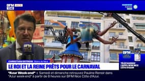 Nice: Christian Estrosi était en visite dans les locaux où sont entreposés les chars du carnaval dont la 150e édition débute ce week-end