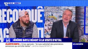Crise agricole: Jérôme Bayle se dit "satisfait des premières annonces" mais pense que "pour satisfaire tout le monde, ça va être long"