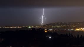 Un orage à Nice le 3 février 2017 (photo d'illustration).