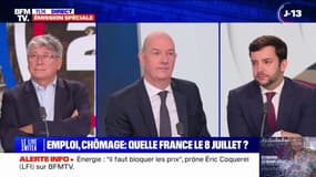 "Absolument cruelle": Éric Coquerel (LFI) et Jean-Philippe Tanguy (RN) fustigent la réforme de l'assurance chômage face à Roland Lescure